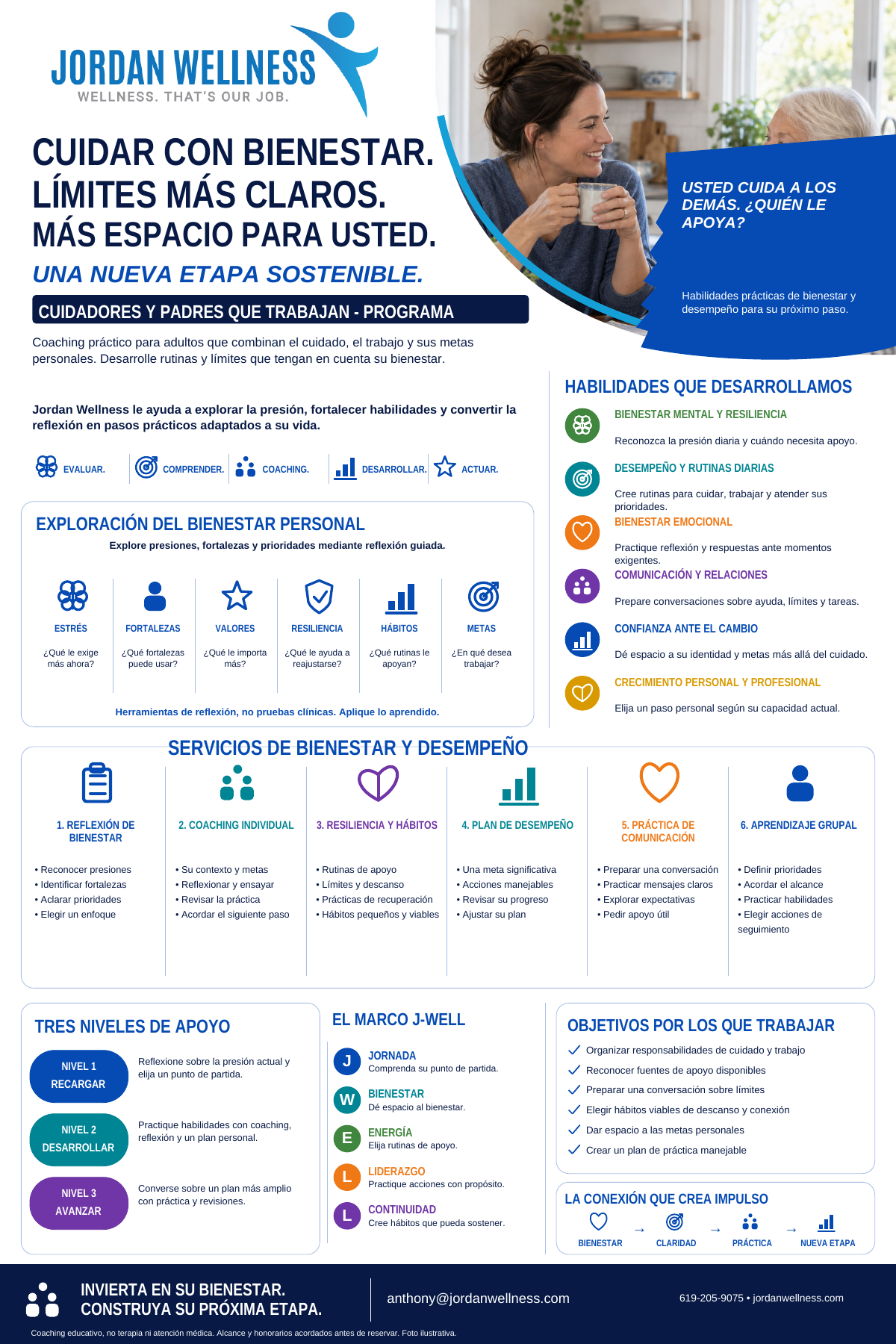 Folleto: Personas cuidadoras y padres que trabajan